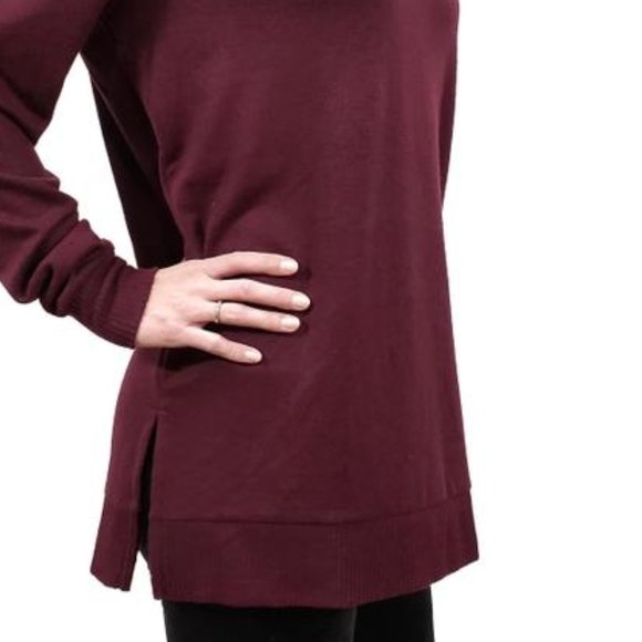NWT Lucky Brand Cloud Jersey V-Neck Tunic in Wine - Picture 5 of 9